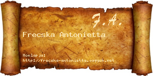 Frecska Antonietta névjegykártya